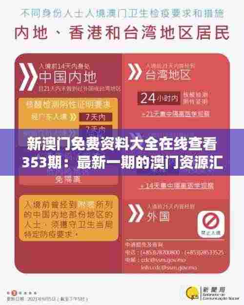 新澳门免费资料大全在线查看353期:最新一期的澳门资源汇总