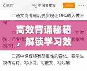 高效背诵秘籍，解锁学习效率提升之门！