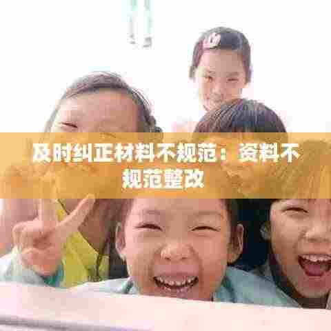 及时纠正材料不规范:资料不规范整改