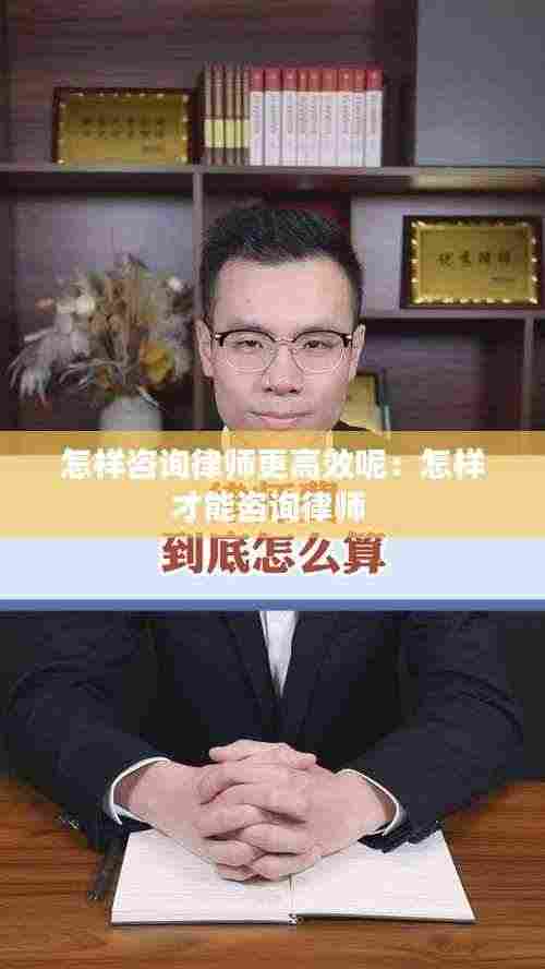 怎样咨询律师更高效呢:怎样才能咨询律师
