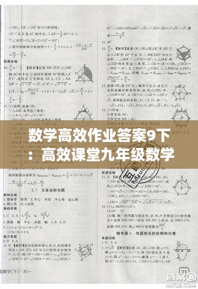 数学高效作业答案9下:高效课堂九年级数学答案人教版