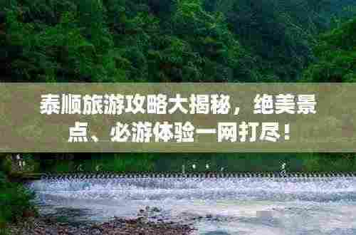 泰顺旅游攻略大揭秘,绝美景点、必游体验一网打尽!